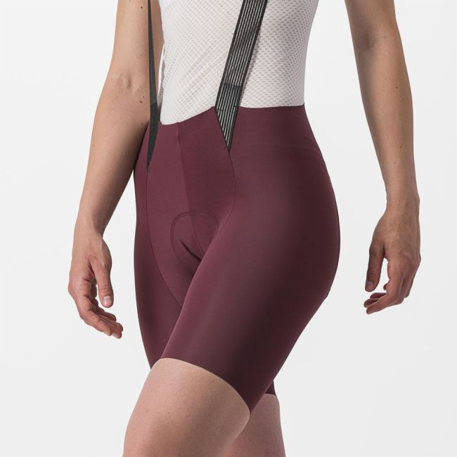 Castelli - pantaloni scurti ciclism cu bretele pentru femei Free Aero RC bibshorts - visiniu