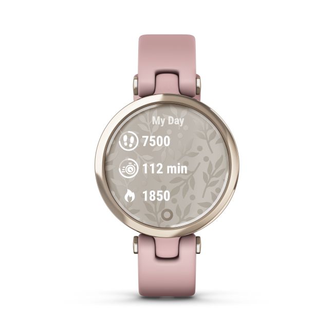 Garmin - Lily Sport - rama Crean Gold cu carcasa Dust Rose si bratara din silicon - ceas inteligent