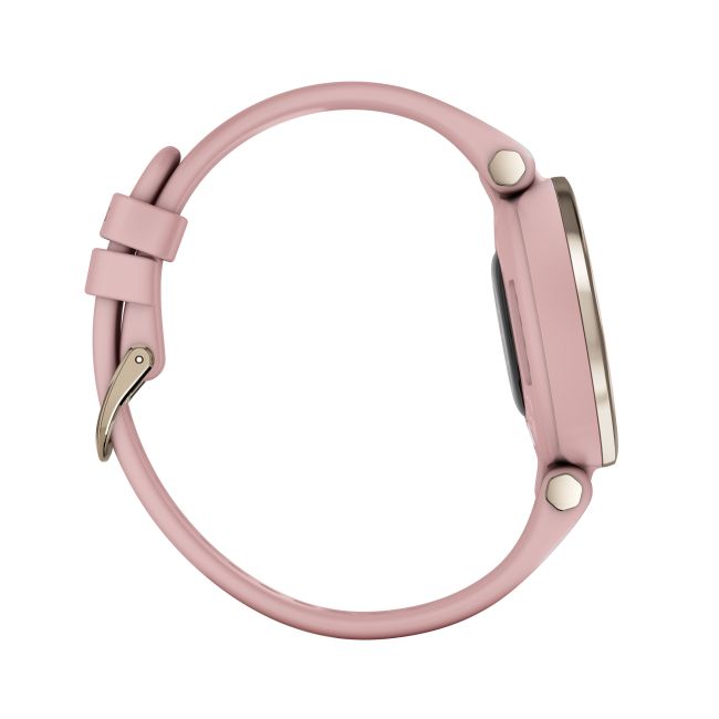 Garmin - Lily Sport - rama Crean Gold cu carcasa Dust Rose si bratara din silicon - ceas inteligent