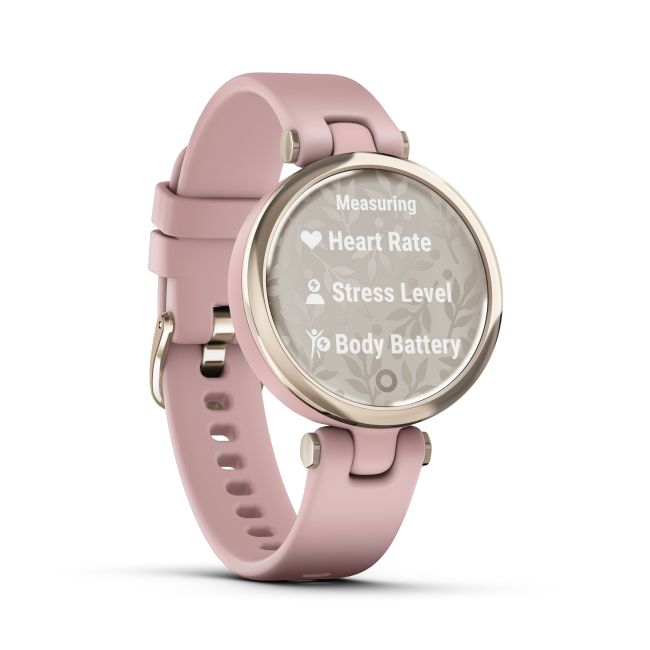 Garmin - Lily Sport - rama Crean Gold cu carcasa Dust Rose si bratara din silicon - ceas inteligent