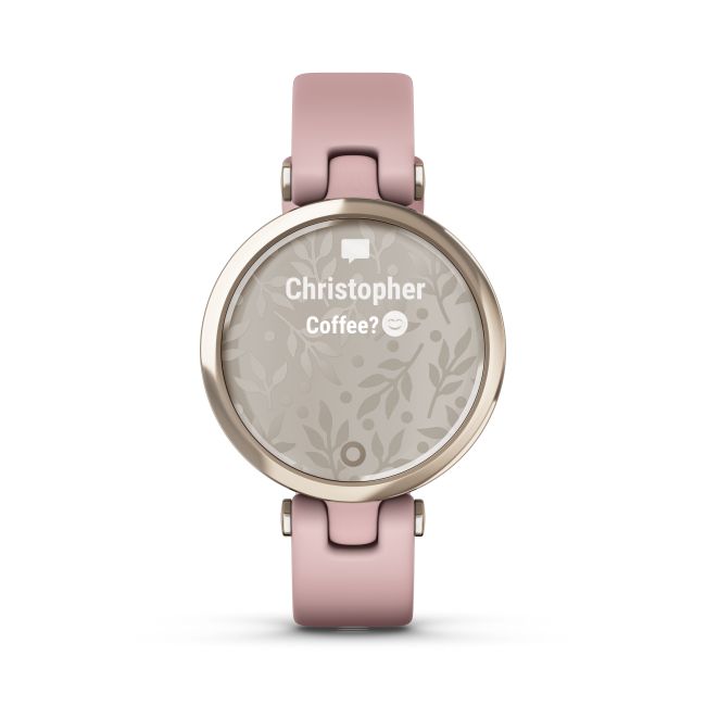 Garmin - Lily Sport - rama Crean Gold cu carcasa Dust Rose si bratara din silicon - ceas inteligent