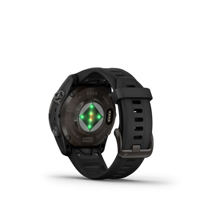 Garmin - epix Pro 42mm Gen 2s Sapphire smartwatch premium AMOLED - ramă gri din titanium DLC si curea din silicon neagră