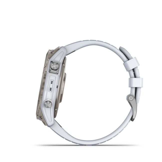 Garmin - epix Pro 51mm Gen 2X Sapphire smartwatch premium AMOLED - ramă din titanium si curea din silicon albă