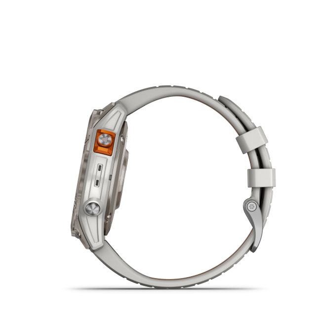 Garmin - fenix 7 Pro Sapphire Solar smartwatch premium cu incarcare solara 47mm - ramă din titanium si curea din silicon gri|portocaliu