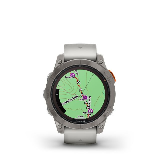 Garmin - fenix 7 Pro Sapphire Solar smartwatch premium cu incarcare solara 47mm - ramă din titanium si curea din silicon gri|portocaliu