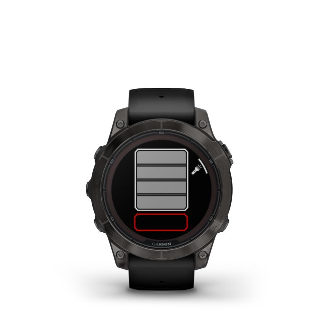 Garmin - fenix 7 Pro Sapphire Solar smartwatch premium cu incarcare solara 47mm - ramă negru gri din titanium DLC si curea din silicon neagră
