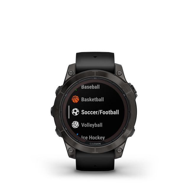 Garmin - fenix 7 Pro Sapphire Solar smartwatch premium cu incarcare solara 47mm - ramă negru gri din titanium DLC si curea din silicon neagră