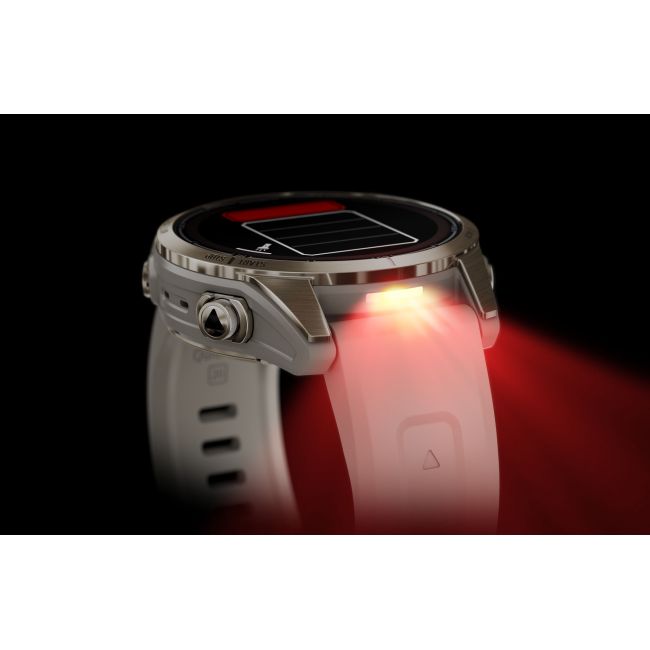 Garmin - fenix 7s Pro Sapphire Solar smartwatch premium cu incarcare solara 42mm - ramă Soft Gold si curea din silicon crem