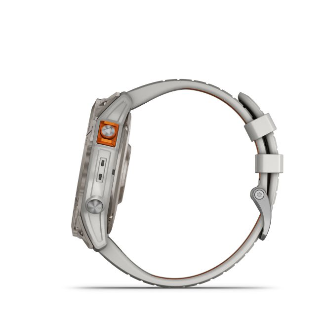 Garmin - fenix 7x Pro Sapphire Solar smartwatch premium cu incarcare solara 51mm - ramă din titanium si curea din silicon gri|portocaliu