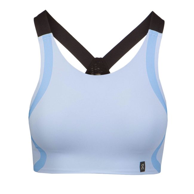 On Cloud - bustiera sport femei Performance Bra - albastru deschis stratosfera negru