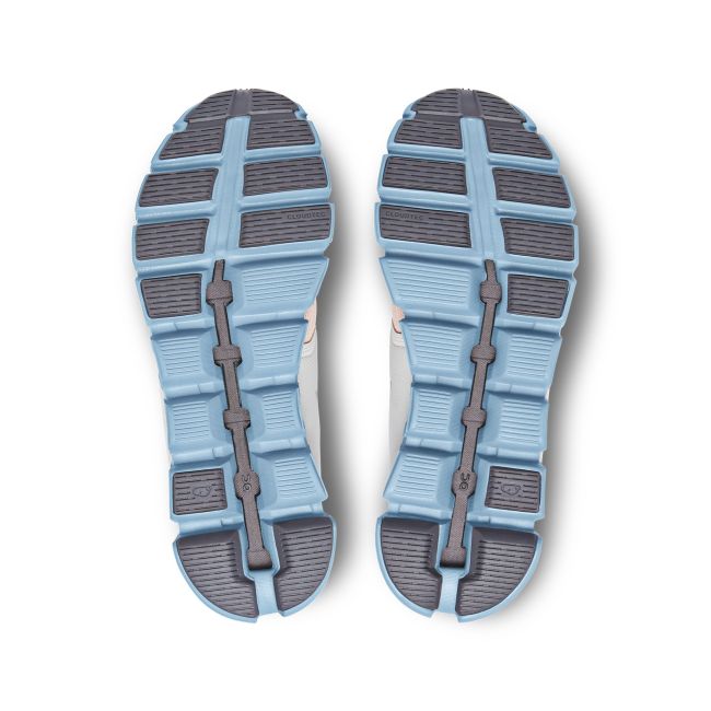 On Cloud 5 - pantofi sport pentru femei - alb portocaliu deschis albastru gri