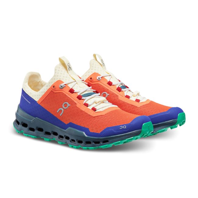 On Cloudultra - pantofi alergare trail pentru barbati - albastru portocaliu verde Flame | Storm