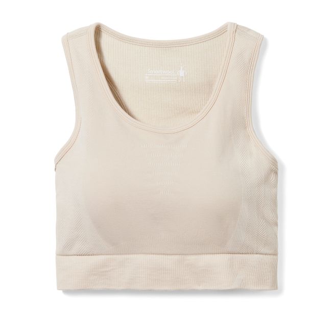 Smartwool - bustiera sport femei Intraknit Racerback W Bra - maro deschis migdala