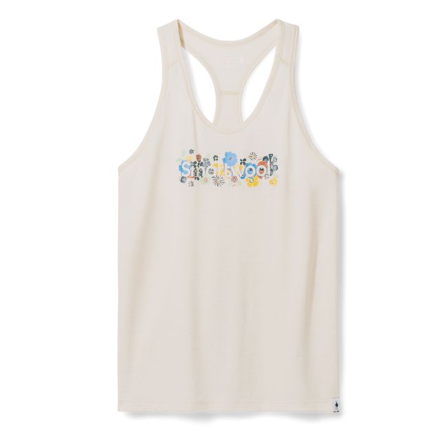 Smartwool - maiou sport femei Floral Meadow Graphic W Tank - alb migdala