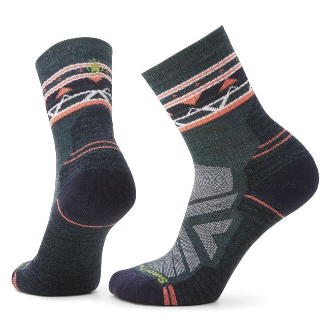Șosete Merino hiking Smartwool Hike Zig Zag Valley - albastru Twilight | Mid Crew | Light Cushion