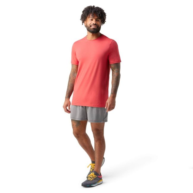 Smartwool - tricou sport barbati maneca scurta Short Sleeve Tee Slim Fit tee - rosu deschis pamant