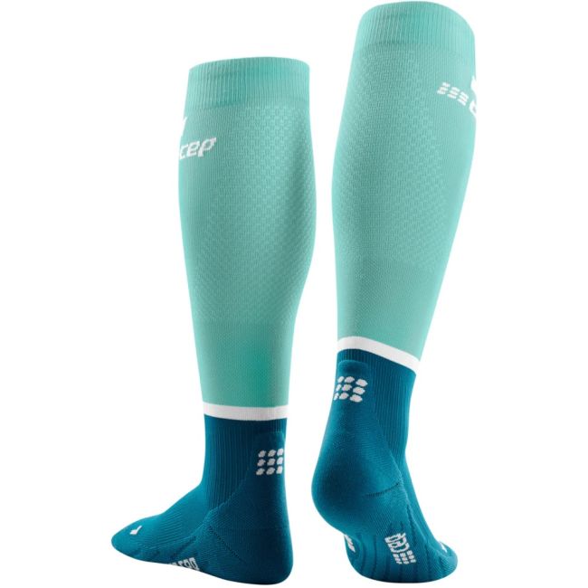 CEP - Sosete de compresie gamba femei The Run Compression W Socks Tall - albastru inchis petrol albastru deschis