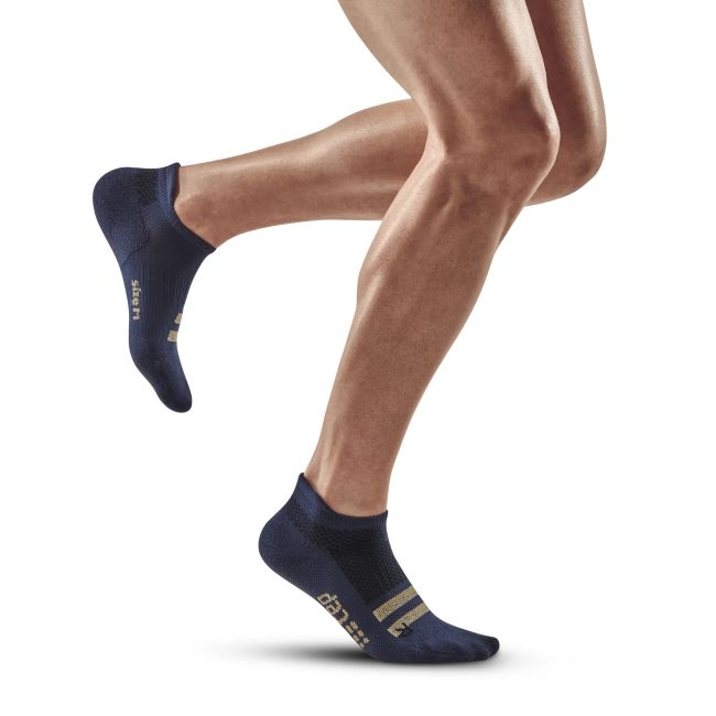 CEP - sosete compresie scurte barbati Training Compression Socks No Show - albastru inchis uniforma crem
