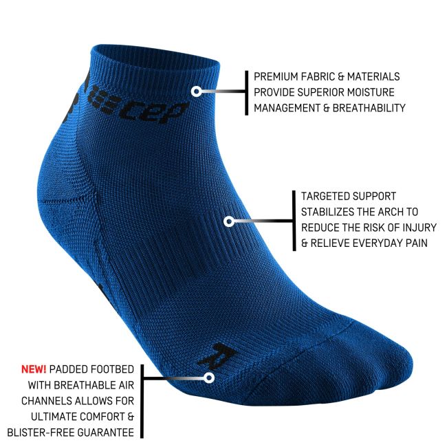 CEP - sosete compresie scurte femei The Run W Socks Low Cut - albastru negru