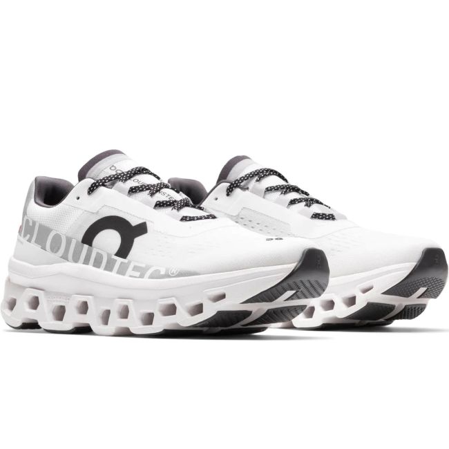 On Cloudmonster Exclusive - pantofi alergare pentru barbati - alb nevopsit negru