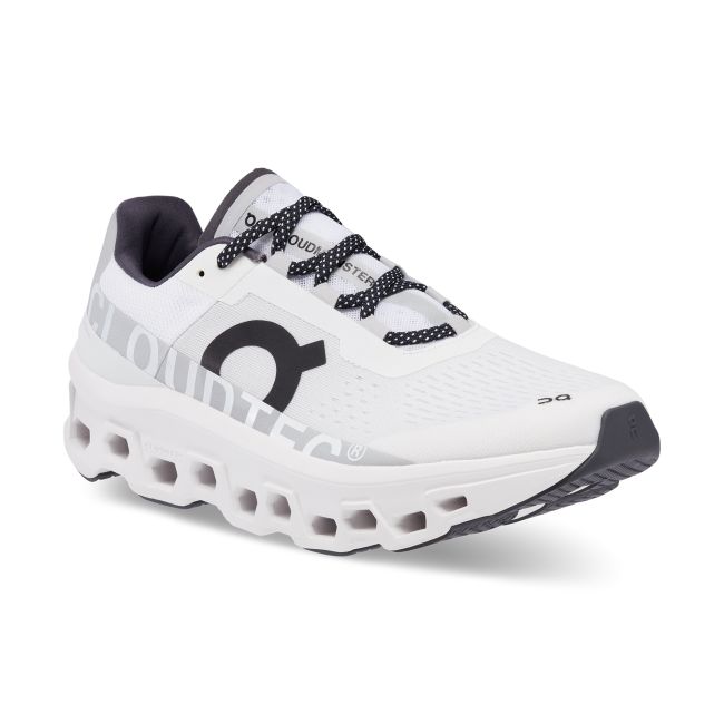 On Cloudmonster Exclusive - pantofi alergare pentru barbati - alb nevopsit negru