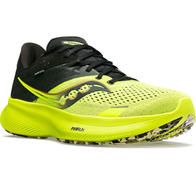 Saucony - pantofi alergare pentru barbati Ride 16 - galben fluo Citronada negru