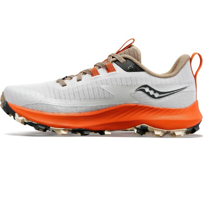 Saucony - pantofi alergare pentru femei Peregrine 13 - gri deschis ceata portocaliu Zenith