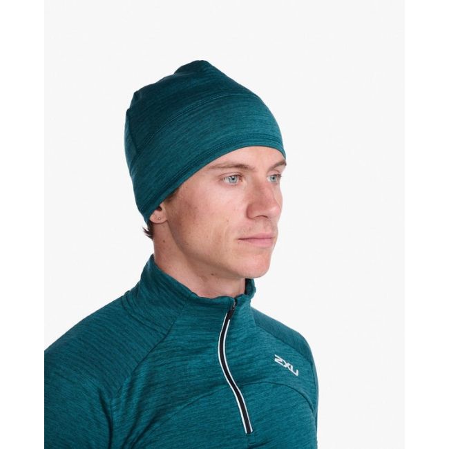 2XU - caciula alergare - Beanie - Deep Jade Silver -Reflective - OSFA