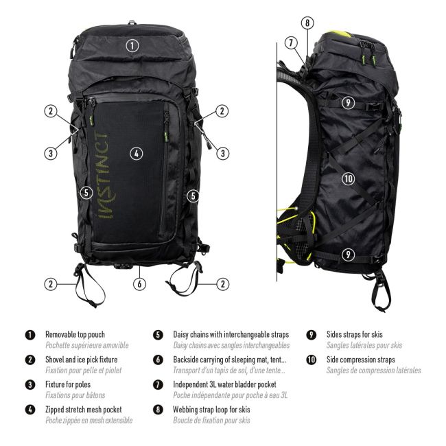 Instinct - vesta alergare tip rucsac - ALPI 40 + 2x HydraPack 600ml - 40L