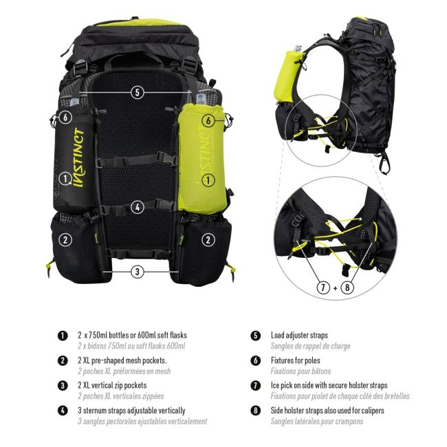 Instinct - vesta alergare tip rucsac - ALPI 40 + 2x HydraPack 600ml - 40L