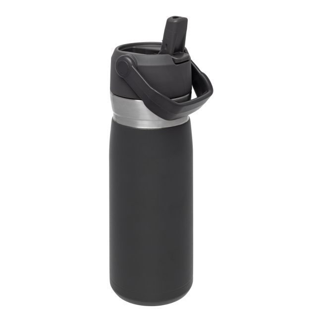 Stanley - termos tip sticla cu pai - Flip Straw Water Bottle - Charcoal - 650 ml
