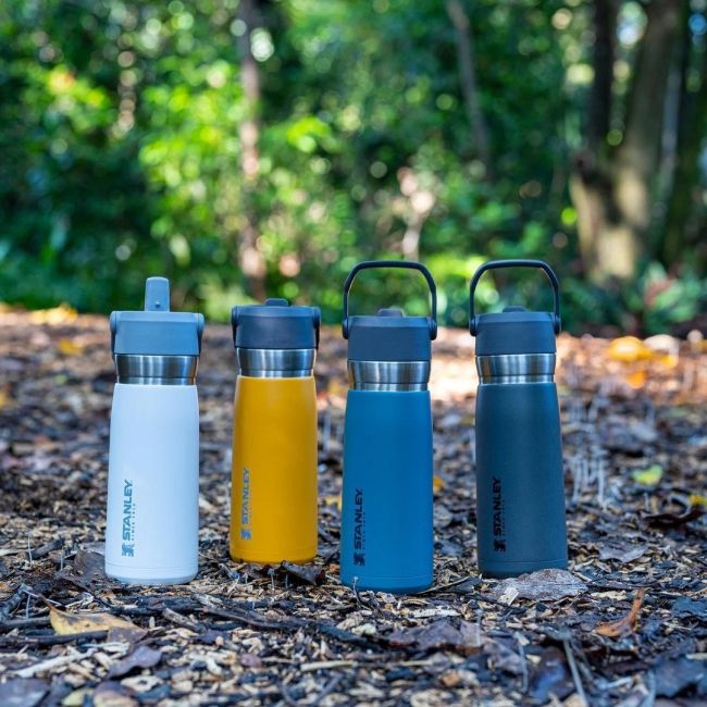 Stanley - termos tip sticla cu pai - Flip Straw Water Bottle - Charcoal - 650 ml