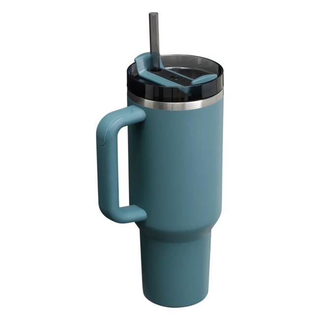 Stanley - termos tip sticla cu pai - Quencher H2.0 Tumbler - Albastru Spruce - 1.18L