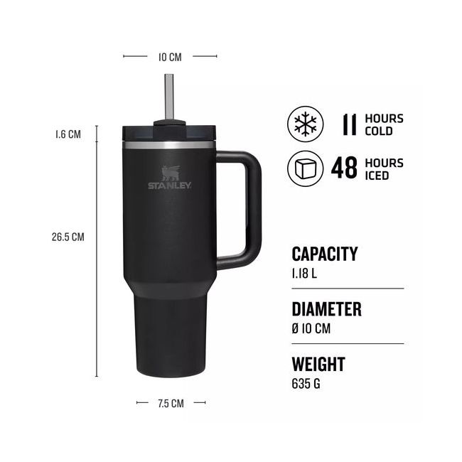 Stanley - termos tip sticla cu pai - Quencher H2.0 Tumbler - Ash - 1.18L