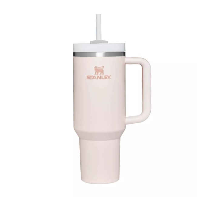 Stanley - termos tip sticla cu pai - Quencher H2.0 Flowstate Tumbler - Rose Quartz - 1.2L