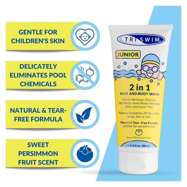 Triswim - 2 in 1 junior - sampon si gel de dus - sweet persimmon - 200ml