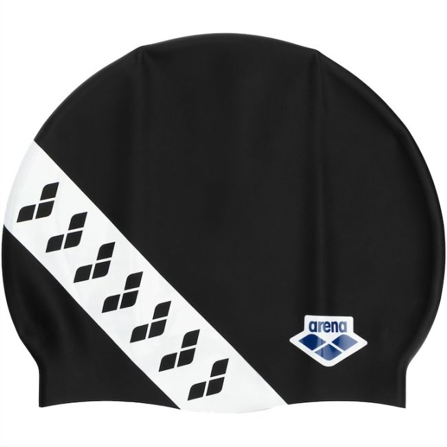 Arena - casca inot silicon - Icons Team Stripe - Black | White