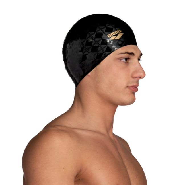 Arena - casca inot silicon - Icons Team Stripe - negru