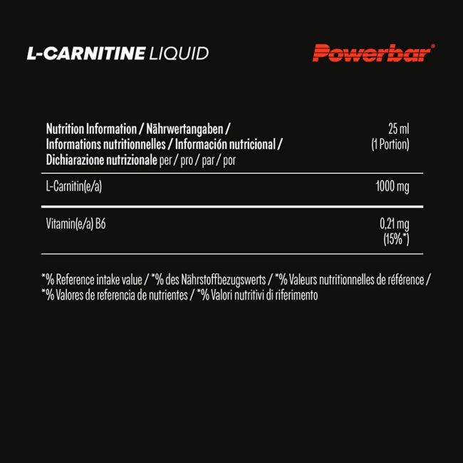 Powerbar - fiola L-Carnitine Liquid + vit.B6 Black Line Drinking Ampoules - 25ml