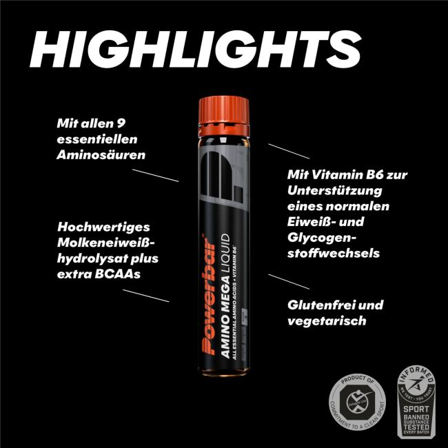 Powerbar - fiola aminoacizi black line Amino Mega Liquid new formula - 25ml