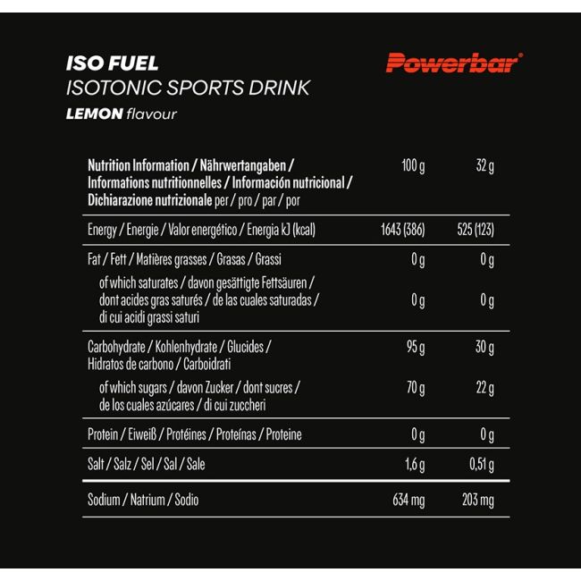 Powerbar - pudra izotonica Iso Fuel, aroma lamaie - bidon 600g