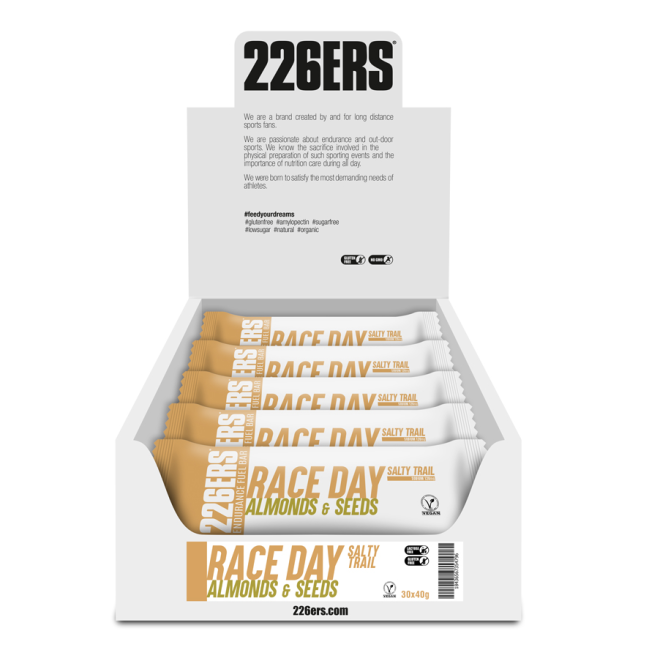 226ers - baton energetic - Race Day Bar Salty Trail - migdale și semințe - 40g