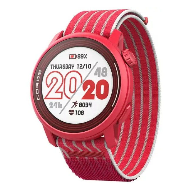 Coros - Pace 3 - ceas multisport GPS - rosu alb Track Edition - curea rosie/nailon