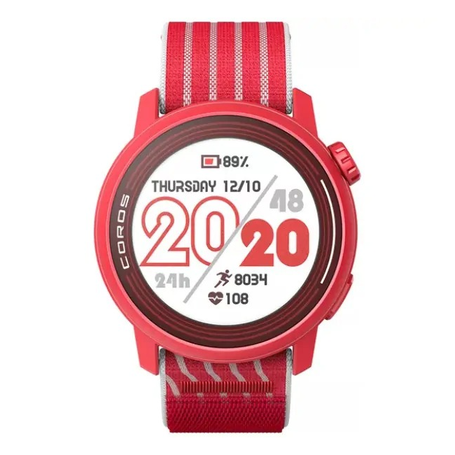Coros - Pace 3 - ceas multisport GPS - rosu alb Track Edition - curea rosie/nailon