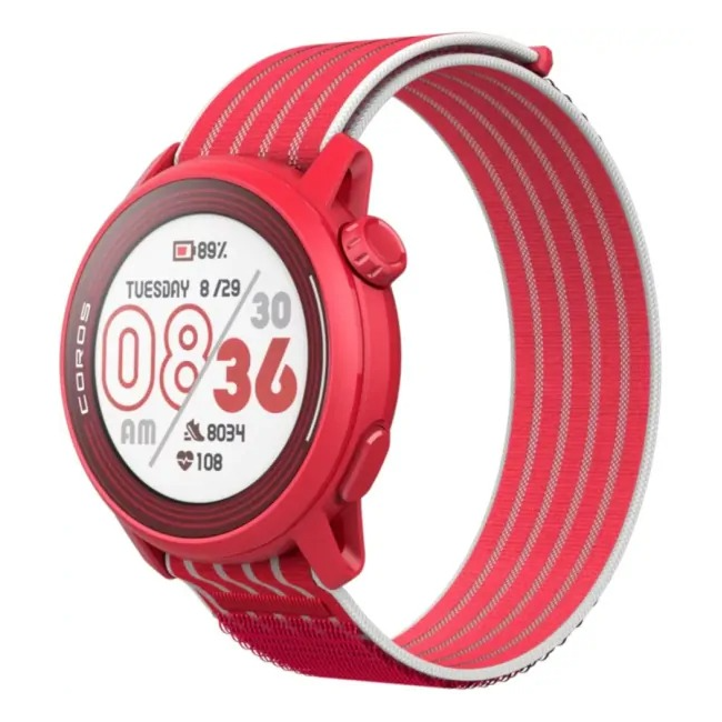 Coros - Pace 3 - ceas multisport GPS - rosu alb Track Edition - curea rosie/nailon