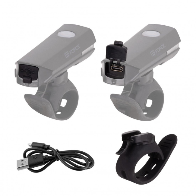 Far fata Force Flux 200 Lumeni USB negru