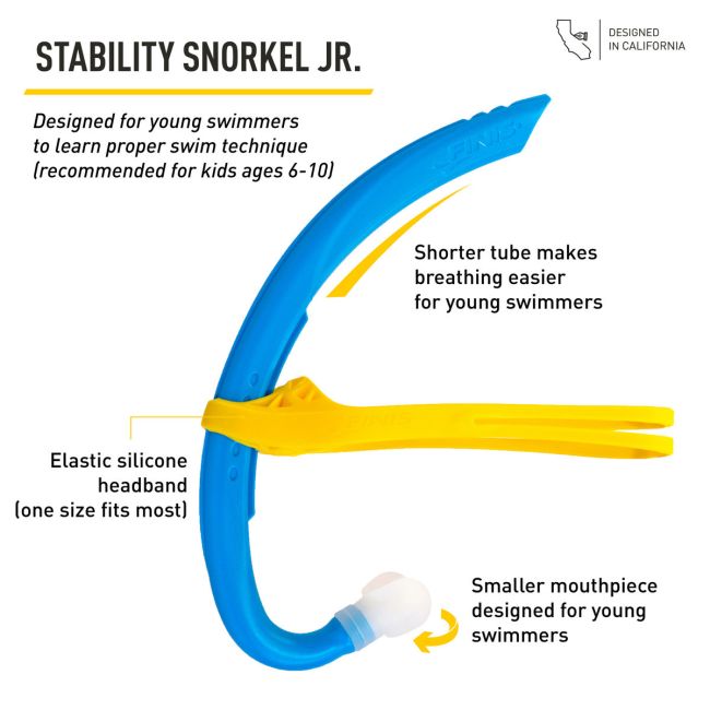 Finis - accesoriu inot pentru copii Snorkel Stability Jr - albastru ocean