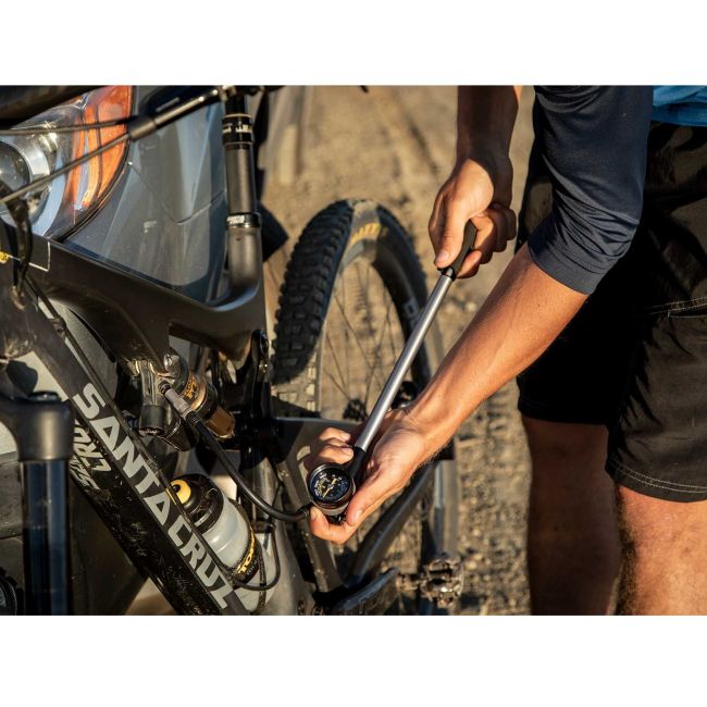 Topeak - pompă suspensii bicicletă Pocketshock DXG XL (TPSDXG-XL) - argintiu negru
