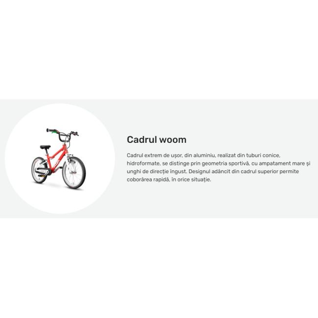 Bicicleta copii Woom 2 cu roti 14" portocaliu flame orange