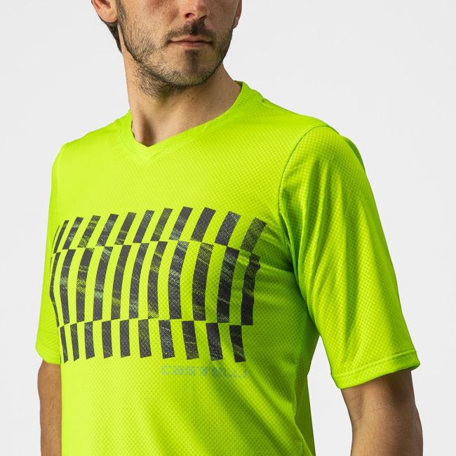 Jersey cu maneca scurta Castelli Trail Tech Tee Galben Fluo/Negru L